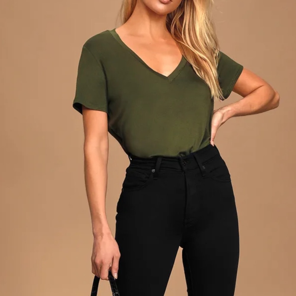 Lulus Dark Olive Green Bodysuit
